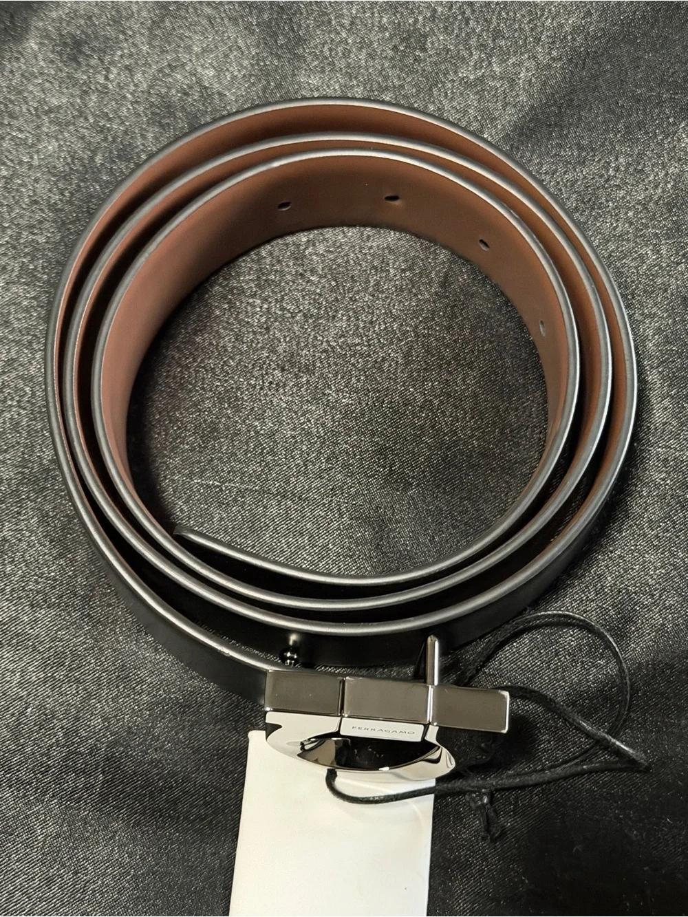 Ferragamo Men’s Gancini Reversible Leather Belt Size 90 Cm/36 In